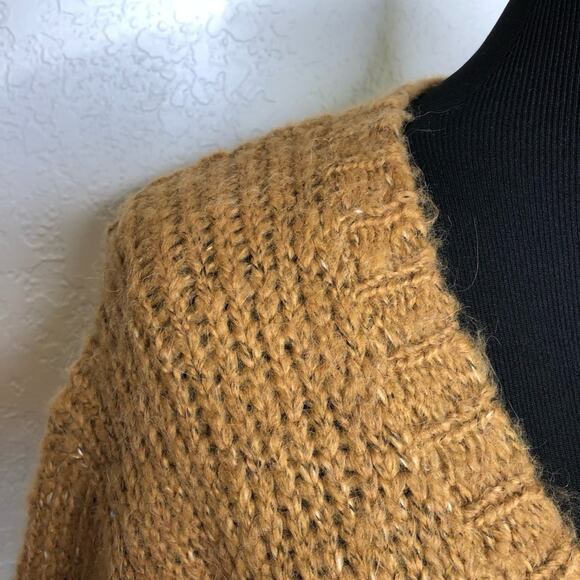 Ichi caramel golden brown v neck alpaca blend sweater size Extra Small XS - Picture 7 of 16